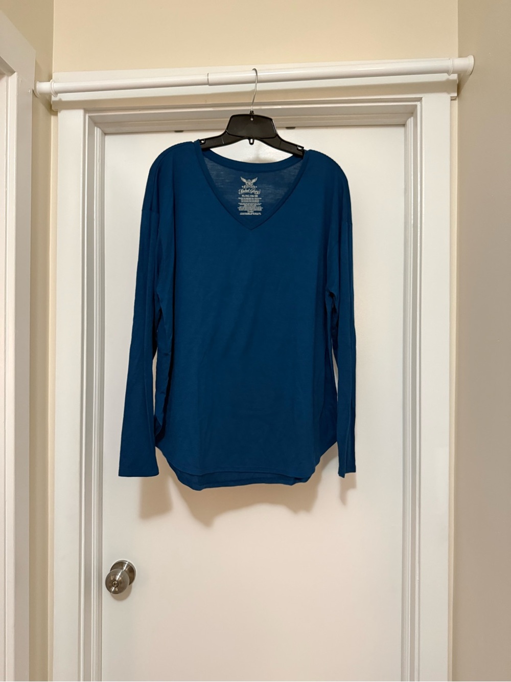 Faded Glory Teal V-Neck Long Sleeve Top